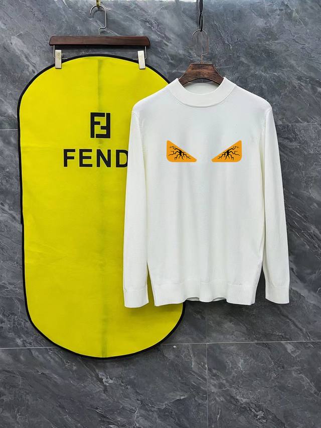 Fendi 芬迪3标齐全 怪兽眼睛印花半高领毛衣 精品羊毛混纺毛衫 男女款高端定制臻品系列 隶属品牌高端主线 专利顶级纱线混纺 以创新来阐释常规款式 面料的配置