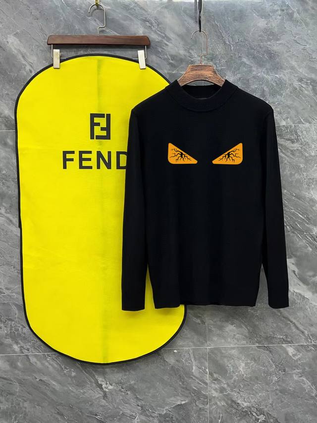 Fendi 芬迪3标齐全 怪兽眼睛印花半高领毛衣 精品羊毛混纺毛衫 男女款高端定制臻品系列 隶属品牌高端主线 专利顶级纱线混纺 以创新来阐释常规款式 面料的配置