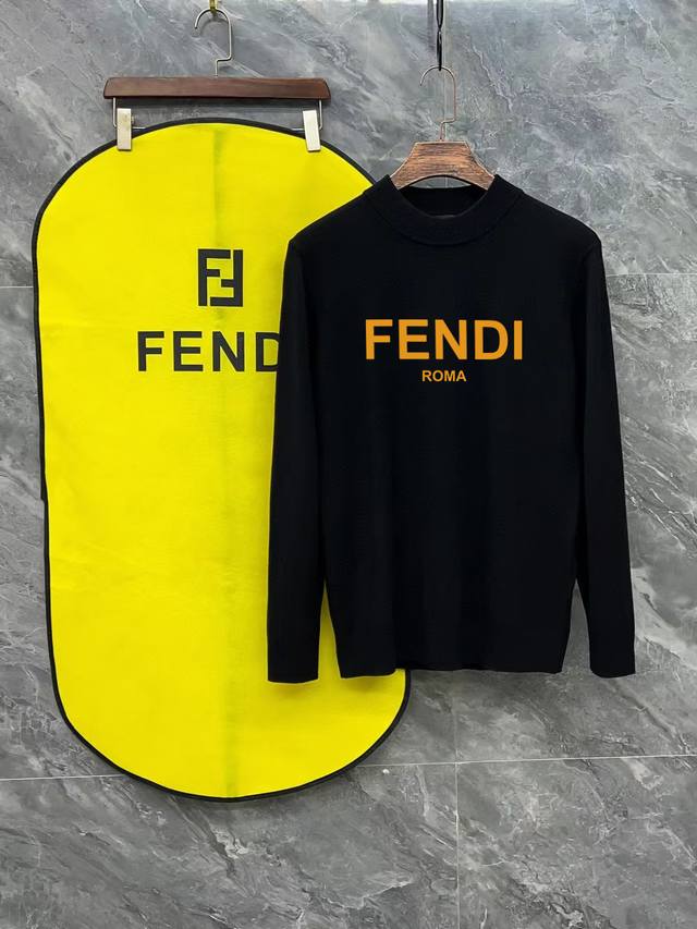 Fendi 芬迪 3标齐全 经典满绣标半高领毛衣 精品羊毛混纺毛衫 男女款高端定制臻品系列 隶属品牌高端主线 专利顶级纱线混纺 以创新来阐释常规款式 面料的配置