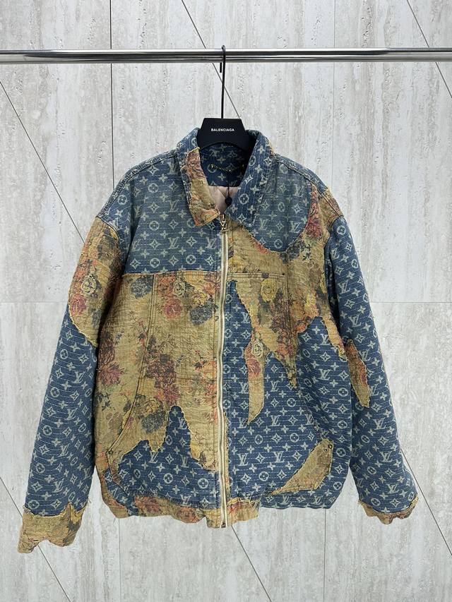 Lv 23Fw 火烧云夹棉牛仔拼接外套 Size：S M L Xl