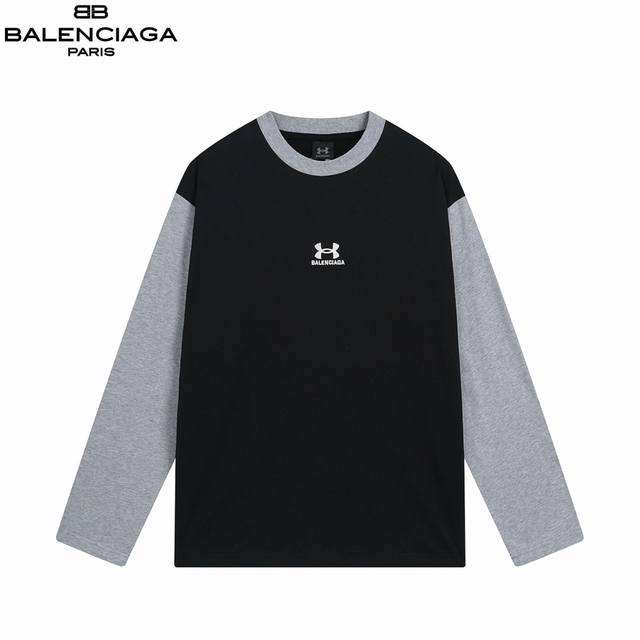 Balenciaga 巴黎世家 24ss 安德玛联名刺绣拼接长袖 100%棉 采用订色订染毛圈纯棉26支，300g双股双纱，手感舒适 进口针织针梳棉进行制作，厚