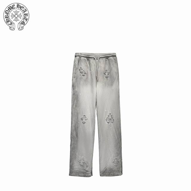 Chrome Hearts 克罗心 24ss 星空贴布图案阔腿长裤 100%棉 采用订色订染毛圈纯棉卫衣面，420g双股双纱，手感舒适 进口针织针梳棉进行制作，