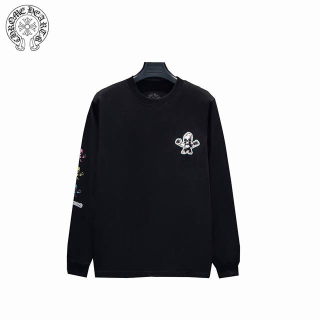 Chrome Hearts 克罗心 24ss 骷髅涂鸦圆领卫衣 采用26支双纱 300克重面料 进口针织针梳棉进行制作，厚度适中，有垂感又有轮廓型，上身就是一个