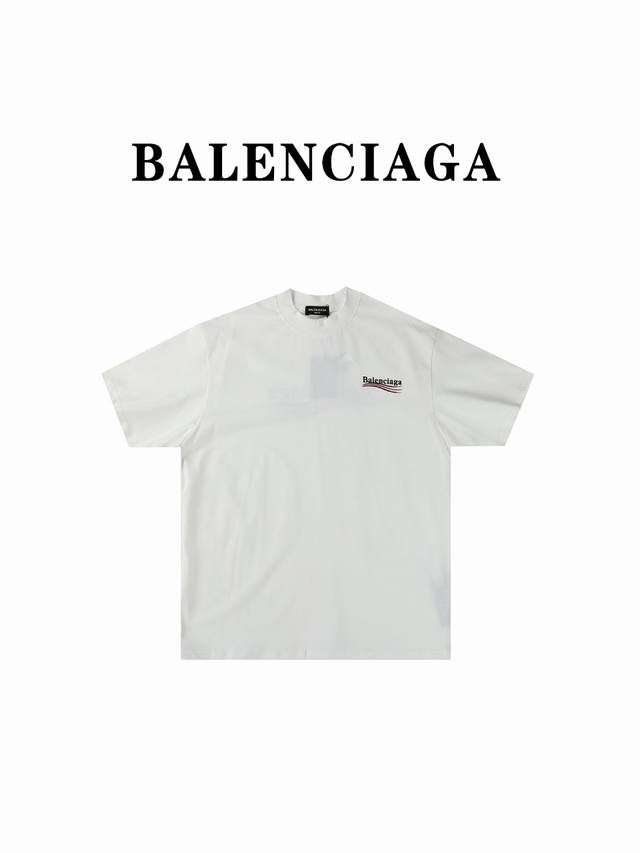 Balenciaga 巴黎世家BLCG 24ss可乐波浪印花短袖 白色 过关版本11细节品质，巴黎世新款早春宽松版型百搭，经典可乐230克双纱百分比纯棉高密度面