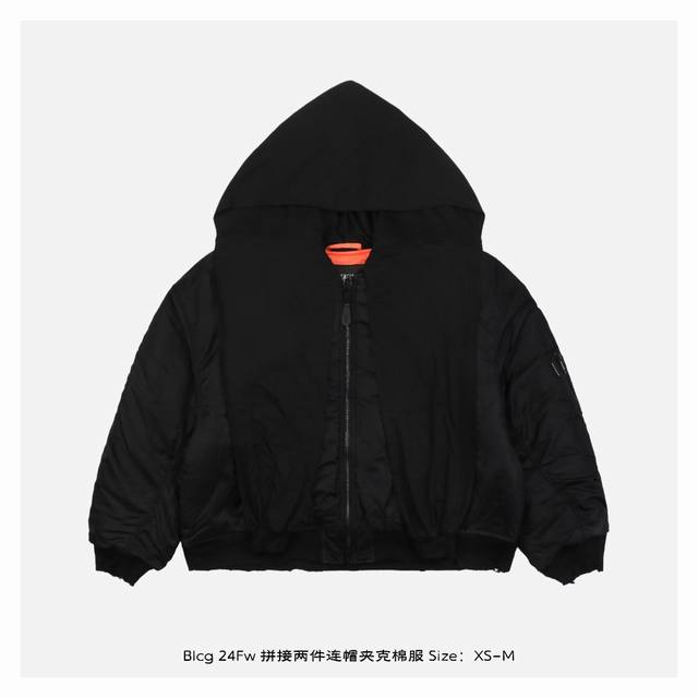 Balenciaga 巴黎世家 24Fw 拼接两件连帽夹克棉服 原31500国内购入，定织进口高支高密尼龙梭织面料，经过特殊处理涂层处理具有防泼水效果，同时也具