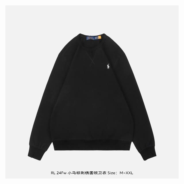 Ralph Lauren 拉夫劳伦 24Fw 小马标刺绣圆领卫衣 -领标二维码可扫码 纯棉双面平纹卫衣，面料柔软舒服，上身有型，胸口精致刺绣小Logo标志，简约