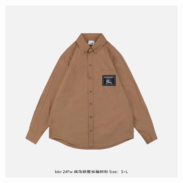 Burberry 博柏利 24Fw 战马标签长袖衬衫 采用进口衬衫面料，对比市场面料，做到原版一致密度高，柔软且硬挺，袋口，大袖衩采用针织8012~30D，纽扣