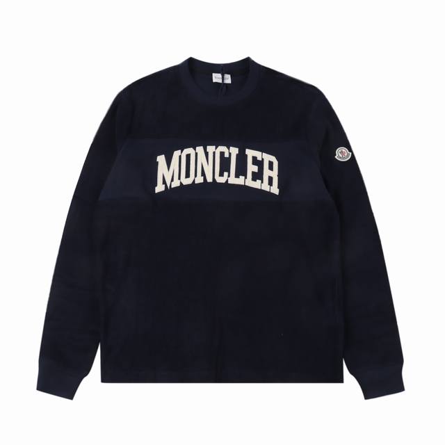 Moncler 蒙口 24Fw 拼接毛巾字母长袖 布料采用100%全棉26支纱，精梳长绒棉 克轻薄布料，全身面料有布料本身棉纱自带的轻微的弹力感，肥胖肚子也不怕