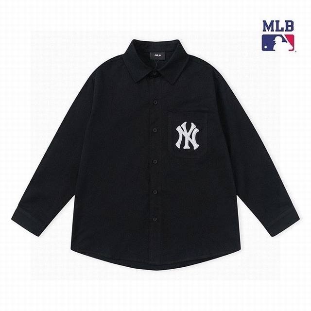 新款上新 MLB新款梭织大logo老花衬衣，男女同款，前面大标采用万针刺绣，后背标志性大logo很有设计感，日常通勤随便穿搭都很nice，面料轻薄舒适，四季款，