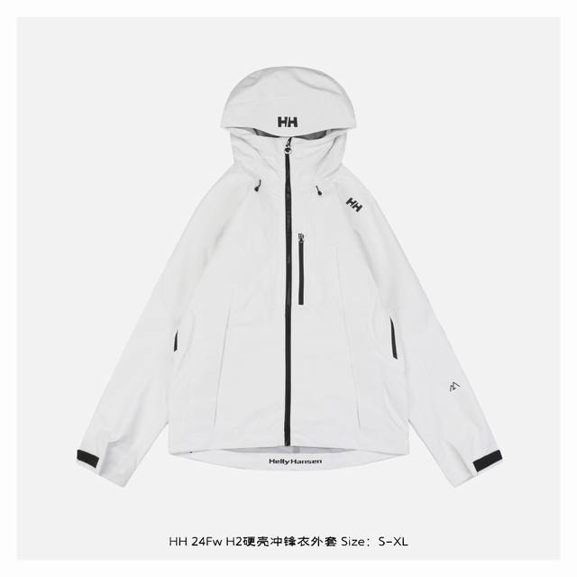 HH 24Fw H2硬壳冲锋衣外套 搭载专业防泼水面料的北欧品牌冲锋衣，设计线条简约流畅，机能型格尽显，该冲锋衣使用DERMIZAX面料，JIS标准防水等级，相