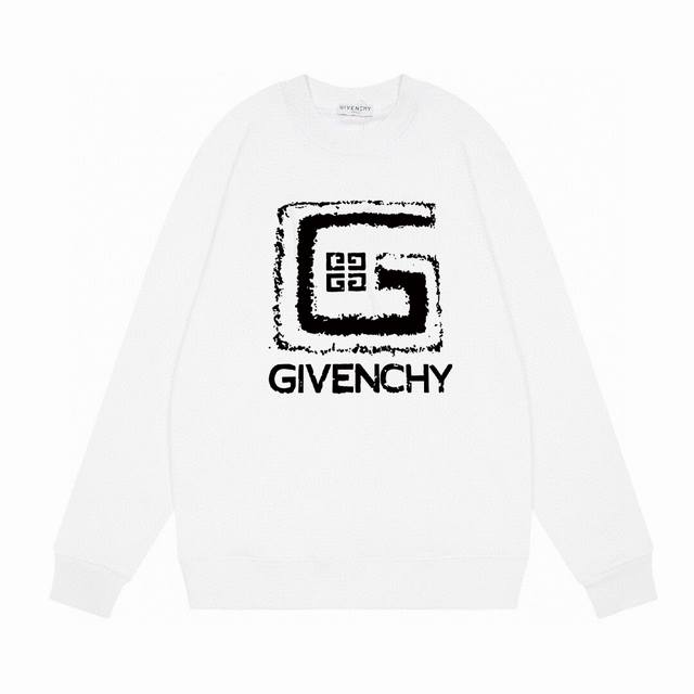 Givenchy 纪梵希新款大G字母圆领卫衣！简单的设计看起来特别大方！版型剪裁特别有讲究！上身很洋气显瘦内搭外穿都看高密针织圆领设计，平整简约！亲肤透爽！高克