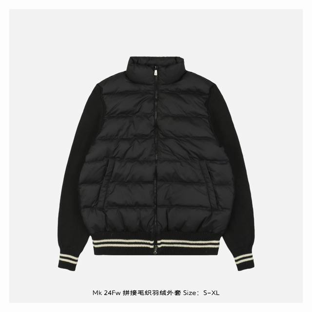 Moncler 蒙口 24Fw 拼接毛织羽绒外套 毛衣与羽绒服的拼接设计，以高质量白鸭绒填充著称，保暖效果极佳，同时毛衣部分采用羊毛、羊绒等天然纤维材质，柔软舒