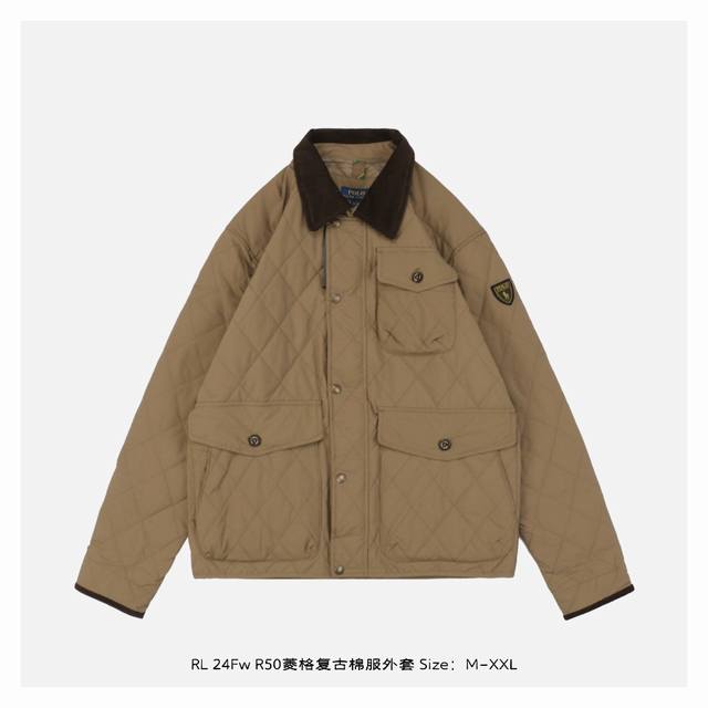 Ralph Lauren 拉夫劳伦 24Fw R50菱格复古棉服外套 进口机压线格工艺对格立体剪裁，经典H版型演绎秋冬叠搭造型保暖神器英伦风百搭又帅气，轻盈保暖