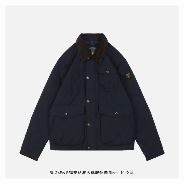 Ralph Lauren 拉夫劳伦 24Fw R50菱格复古棉服外套 进口机压线格工艺对格立体剪裁，经典H版型演绎秋冬叠搭造型保暖神器英伦风百搭又帅气，轻盈保暖