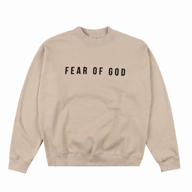 Fear of God FOG 24FW 主线字母圆领卫衣 成衣加绒款采用380g面料，不加绒款采用350g面料，螺纹采用420g双纱1：1螺纹。帽子采用双层本