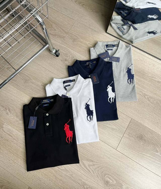 上新高品质常青款 -24SS春季新款Ralph Lauren拉夫刺绣polo短袖T恤半袖 - 颜色：黑色 藏青 灰色 白色 尺码：M-XXL 代工厂出品 采用2