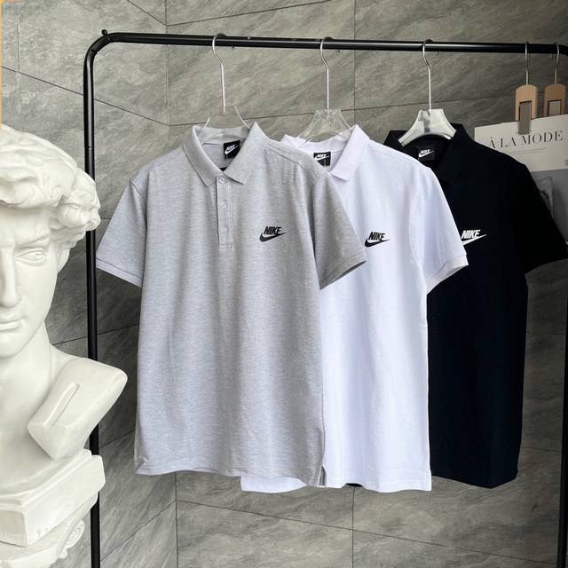 Nike 耐克专柜长青款三色POLO短袖T恤重磅上新 高品质专柜款翻领polo面料采用高端采用双纱爽滑棉！丝滑柔顺！不变形，不起球！ 大厂缝制规整 做工精致 ，