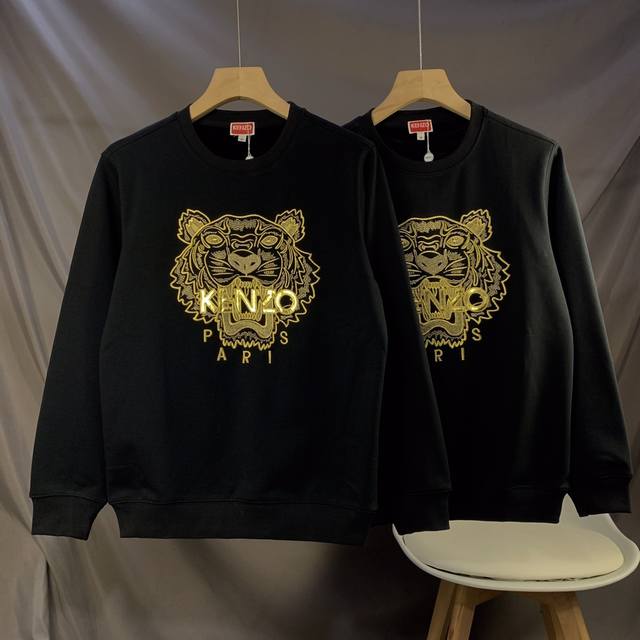 上新 KENZO 420g水貂绒老虎头加绒卫衣，高品质，情侣款，高密度刺绣胸前几十万针精工刺绣细节相当到位、面料依然选用420g的纯棉加厚，超柔水貂绒，保暖透气