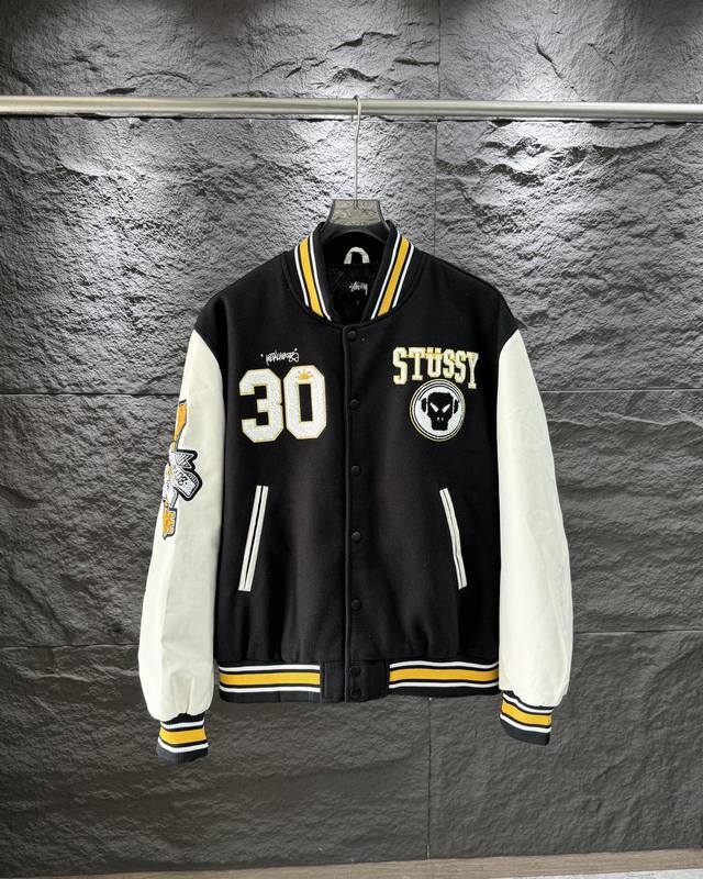 供 ［高版本］stussy x metalheadz 斯图西30周年重磅联名款毛巾刺绣棒球服外套 斯图西从去年就已经开始预热的一件棒球夹克，整体的质感是非常到位