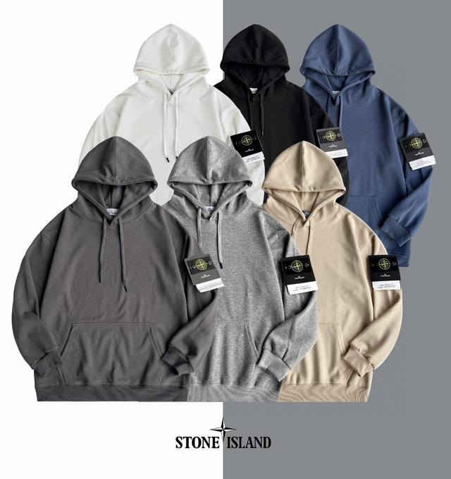 上新 STONE ISLAND.石头岛经典基础款袖臂徽章徽章logo连帽卫衣，六色可选，上身帅气百搭不挑人，休闲运动均可驾驭，经典永不过时绝佳秋季出行穿搭必备单