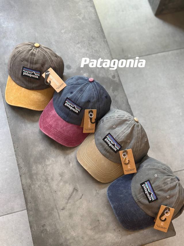 拿货 纯原臻品 原厂美单 Patagonia 巴塔哥尼亚 美式复古拼接水洗做旧牛仔棉棒球帽 情侣款 重磅水洗棉质 cleanfit 凹造型神器 户外徒步登山遮阳