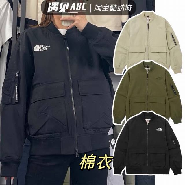 上新：上新！！！ tnf北面万针刺绣logo棒球领男士保暖棉服肩标 the north face 情侣款男女同款工装飞机服 冬季情侣款男女同款男士01款棒球服