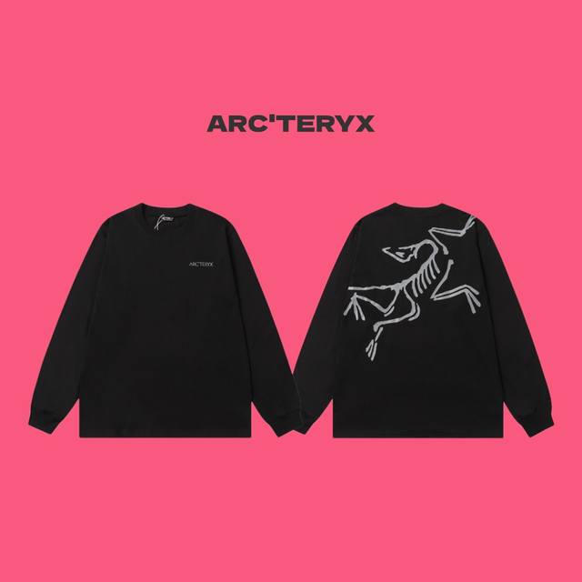 ARC'TERYX 始祖鸟 24ss 奥运限定后背大印花 logo 官网同款情侣休闲圆领长袖 T恤-顶级品质 Coler：黑色 Size：S M L XL Nu