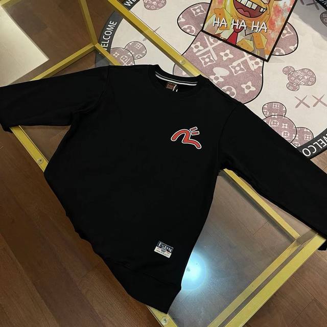 上新， EVISU 2024秋冬新款男女同款狗头达摩及宽松卫衣 尺码：S-XXL S码 胸围106 背部衣长69 袖长58 肩宽44 适合身材 -125斤 M码