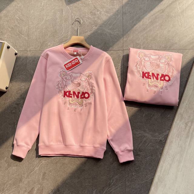 上新 KENZO 420g水貂绒老虎头加绒卫衣，高品质，情侣款，高密度刺绣胸前几十万针精工刺绣细节相当到位、面料依然选用420g的纯棉加厚，超柔水貂绒，保暖透气