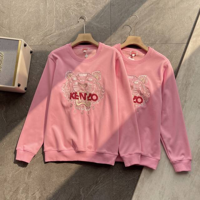 上新 KENZO 420g水貂绒老虎头加绒卫衣，高品质，情侣款，高密度刺绣胸前几十万针精工刺绣细节相当到位、面料依然选用420g的纯棉加厚，超柔水貂绒，保暖透气