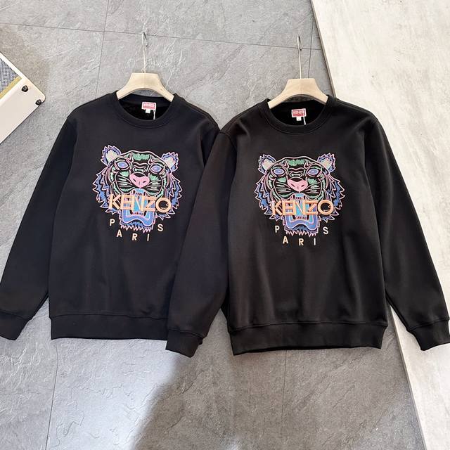 上新 KENZO 420g水貂绒老虎头加绒卫衣，高品质，情侣款，高密度刺绣胸前几十万针精工刺绣细节相当到位、面料依然选用420g的纯棉加厚，超柔水貂绒，保暖透气