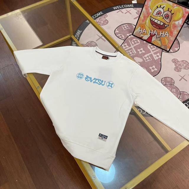 上新， EVISU 2024秋冬新款男女同款狗头达摩及宽松卫衣 尺码：S-XXL S码 胸围106 背部衣长69 袖长58 肩宽44 适合身材 -125斤 M码