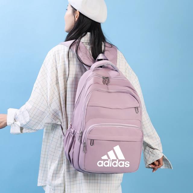 Adidas阿迪达斯 男女同款时尚简约百搭休闲双肩包户外运动大容量背包电脑包校园高中大学生书包 尺寸:45×32×18