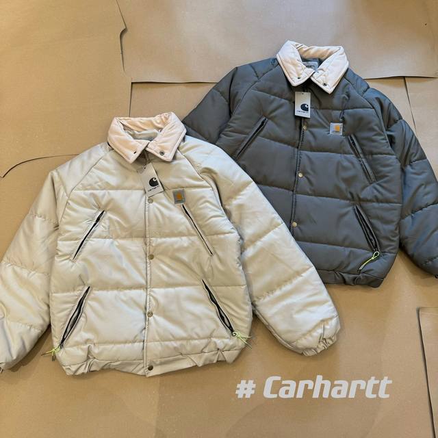 Carhartt Fw 卡哈特冬季美式户外工装羽绒棉服 有点美式复古内味 经典耐穿 怎么搭配都不会腻 少年感满分 廓形版型包容性强 不挑身材 里面叠穿毛衣卫衣不