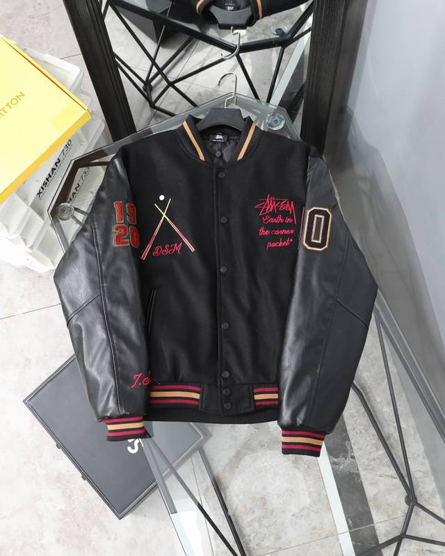 加棉 STUSSY 斯图西40周年限定黑8毛巾绣情侣棒球服 近两年最火的Vibe风 斯图西Stussy 黑8植绒40周年限定系列地表最强单品之一 平台单品月销量