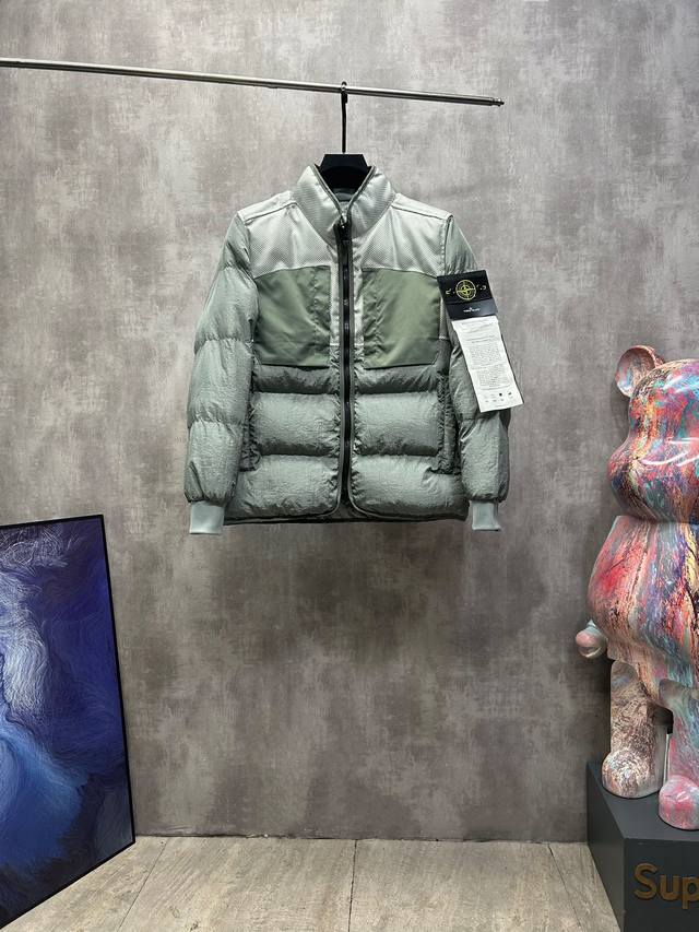 STONE LSLAND石头岛FW NYLON METAL DOWN JACKET TOPSTONEY 金属尼龙羽绒棉服 实拍图 高版本 细节过硬 随意对比 此