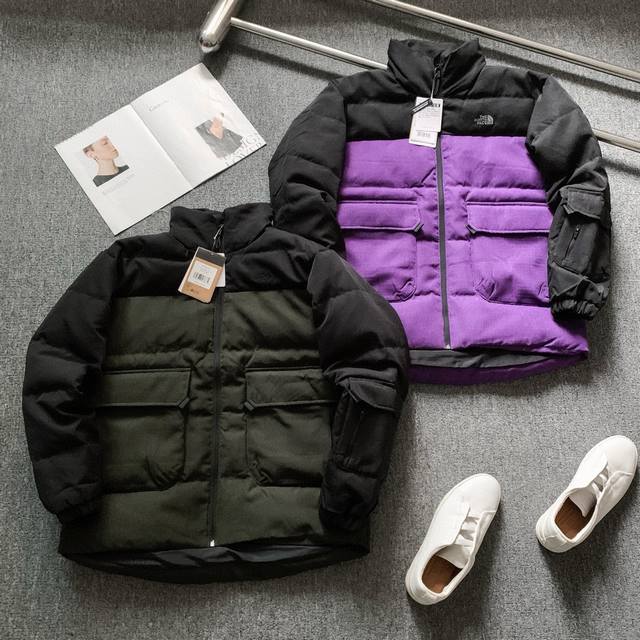 THE NORTH FACE×Hans TNF北面设计师款撞色拼接立领羽绒服外套男女 北面与Hans的合作单品，依然以户外风格与都市时装为核心 打造独属于你的U