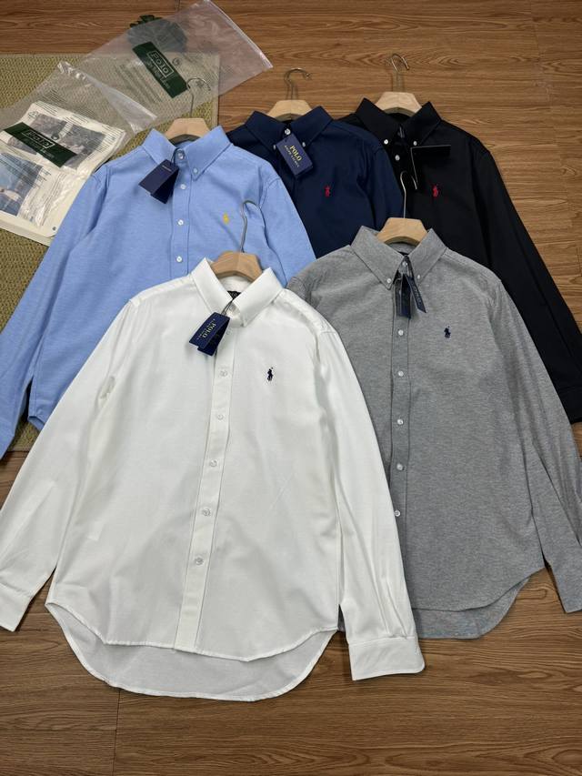 高版本柜上同质款Polo Ralph Lauren拉夫劳伦 纯色Logo刺绣logo五色经典长袖休闲立领衬衫 官网在售1690，原版纯棉牛津面料材质，成衣水洗，