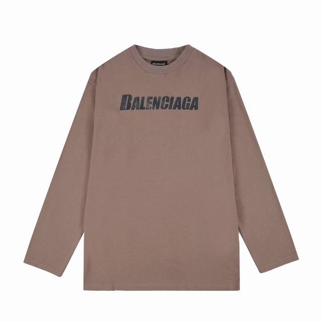 顶级复刻版本 Balenciaga 巴黎世家 新款爆裂印花LOGO圆领长袖T恤 面料: 日本精细棉料，质感细腻润滑 辅料: 原版吊牌辅料 全套新款巴黎世家辅料