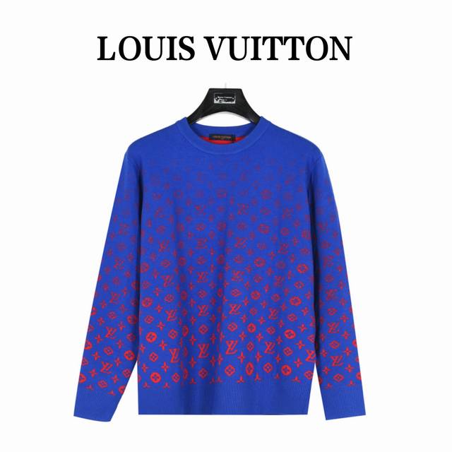 Louis Vuitton 路易威登 满印老花提花星空渐变羊毛针织毛衣 原版开模 对色定染羊毛混纺纱线 毛料柔软细腻 柔和舒适 上手一摸手感便知柔软细腻效果 高