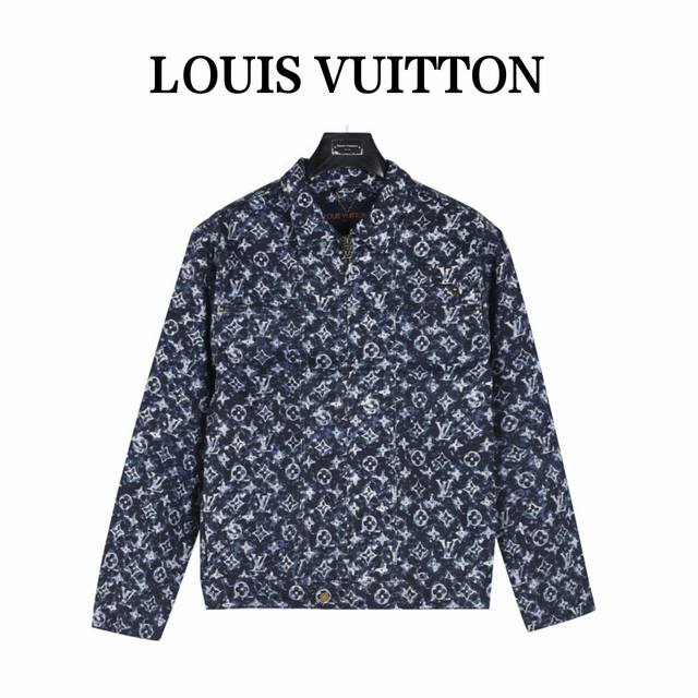 Louis Vuitton 路易威登 满印扎染波光老花牛仔拉链夹克外套 龚俊同款外套 本款牛仔夹克铺陈当季 Monogram Pointillism 图案，以斑