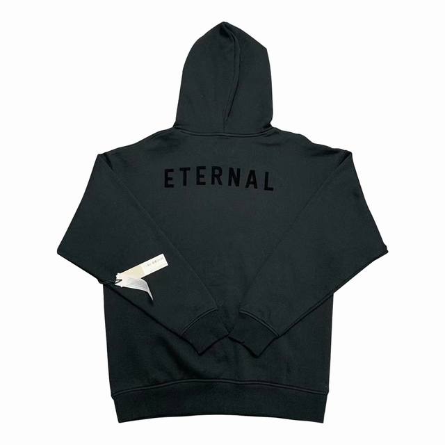 特价76 S2 M2 XL1 黑色 新款顶级版本Fear of God FOG Essential 复线第八季ETERNAL胶囊系列植绒字母印花男女情侣明星同款