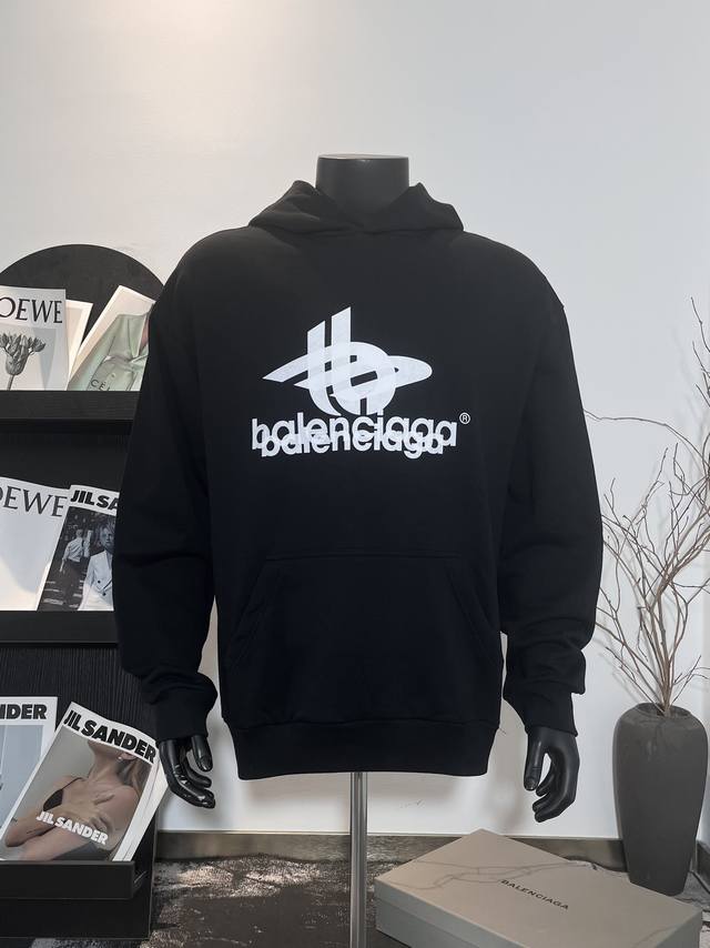 款号BL93 官网品质 #BALENCIAGA#巴黎世家重影重叠字母LOGO印花连帽卫衣 官方原版 采用巴黎定织定染双纱纯棉面料 克重480G 螺纹釆用定织定染