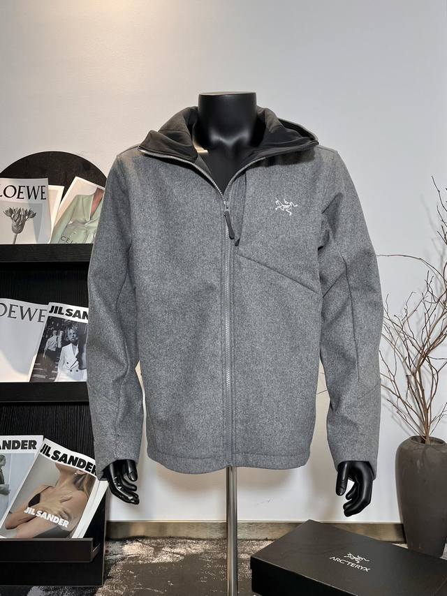 款号CF09 官网品质 #ARC'TERYX# 始祖鸟Sawyer Wool Hoody刺绣小标识羊毛外套软壳夹克连帽防风冲锋衣 #这款SAWYER WOOL