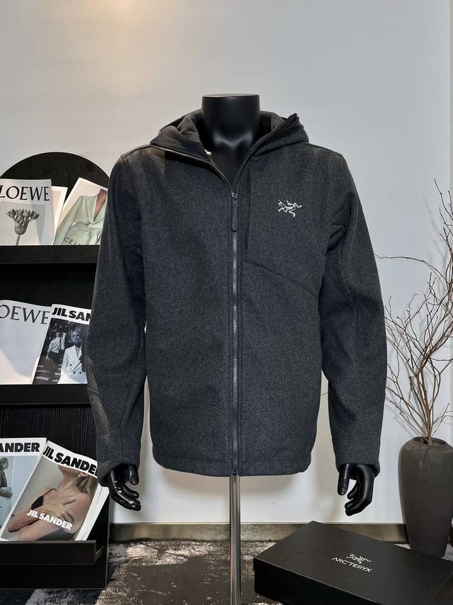 款号CF09 官网品质 #ARC'TERYX# 始祖鸟Sawyer Wool Hoody刺绣小标识羊毛外套软壳夹克连帽防风冲锋衣 #这款SAWYER WOOL