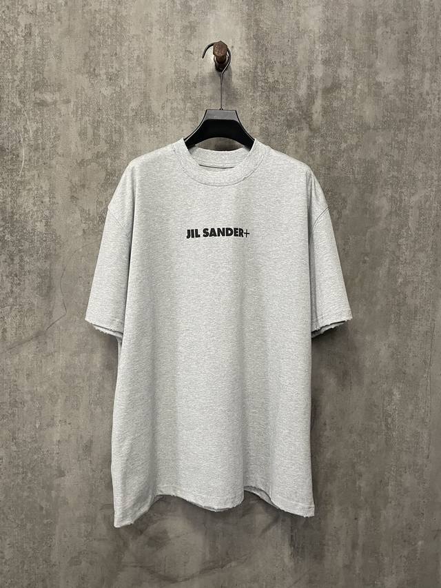 秋冬重磅380g短袖 长期有货 JIL SANDER 吉尔 桑德 2024fw 早春前后发泡印花重磅短袖T恤 面料高定超重磅全棉双纱紧密新疆棉 克重380克 搭