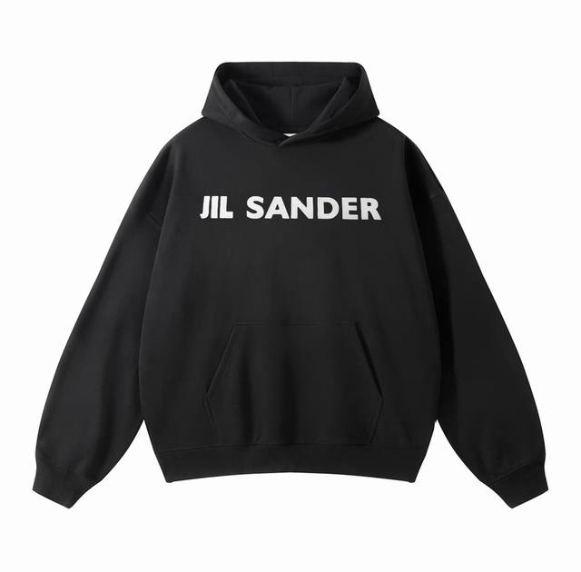 JIL SANDER 立体硅胶LOGO加绒休闲连帽卫衣 - 颜色：图片色 - 尺码：M L XL XXL