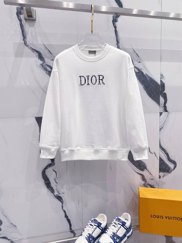 DIOR 迪奥 提花贴布LOGO凹凸压花 原版面料 官方同款 400克 圆领卫衣 同缸染面料 手感非常舒服 超级百搭好看 个性复古气质 男女都非常合适 吊牌 领