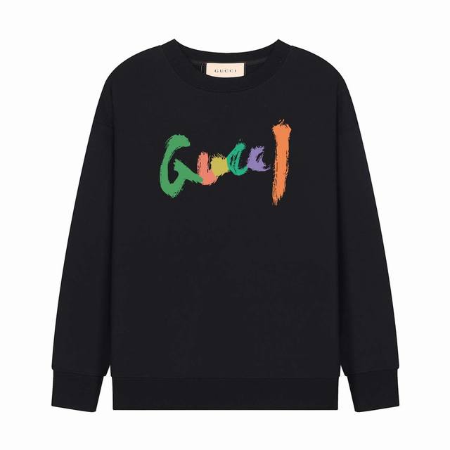 中山最高版 欢迎对比 Gucci 24ss 彩绘草写圆领卫衣 高品质出货！ 原版面料 官方同款！ 叠穿打底就很有博主范儿了 低调有品位 原版面料 280G高克重