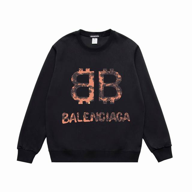 巴黎世家圆领卫衣 BL782 balenciaga巴黎世家卫衣，2024新款巴黎世家款印花卫衣男女同款 颜色： 黑色，白色 尺码M-5XL